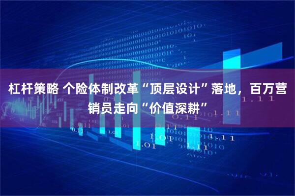 杠杆策略 个险体制改革“顶层设计”落地，百万营销员走向“价值深耕”